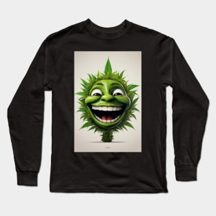Weed Emoticon Long Sleeve T-Shirt